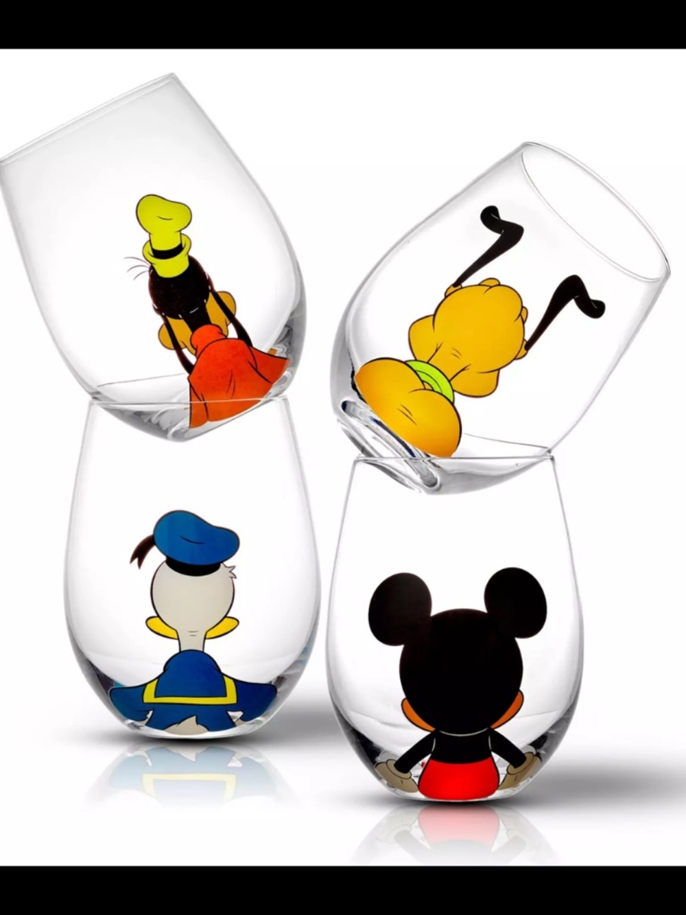 Disney Stemless Wine Glasses Set of 4 by JoyJolt